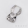 GOTHIC RABBIT HEAD 316L SURGICAL STEEL EARRING